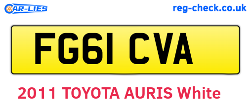 FG61CVA are the vehicle registration plates.