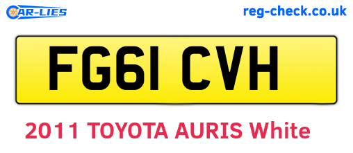 FG61CVH are the vehicle registration plates.
