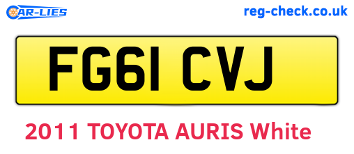 FG61CVJ are the vehicle registration plates.