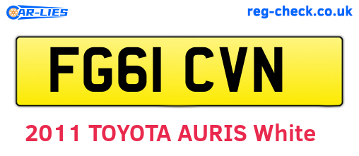 FG61CVN are the vehicle registration plates.