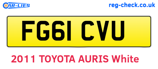 FG61CVU are the vehicle registration plates.
