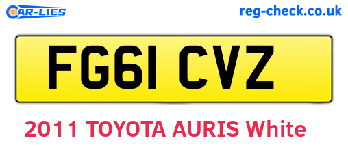 FG61CVZ are the vehicle registration plates.