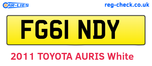FG61NDY are the vehicle registration plates.