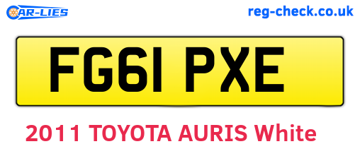 FG61PXE are the vehicle registration plates.