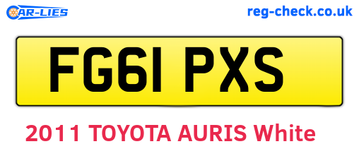 FG61PXS are the vehicle registration plates.