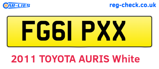 FG61PXX are the vehicle registration plates.