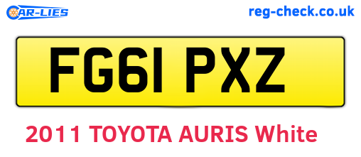 FG61PXZ are the vehicle registration plates.