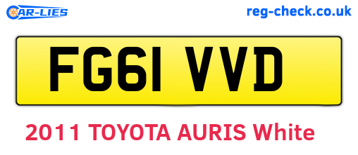 FG61VVD are the vehicle registration plates.