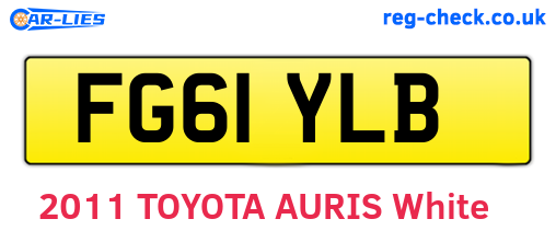 FG61YLB are the vehicle registration plates.