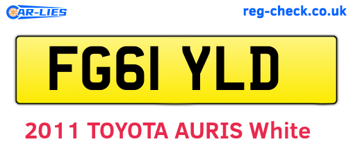 FG61YLD are the vehicle registration plates.