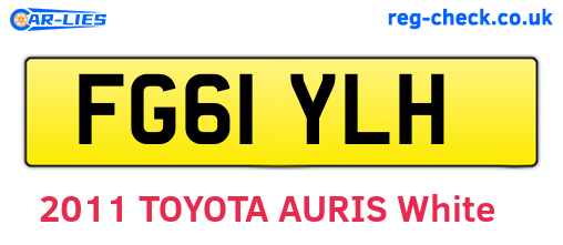 FG61YLH are the vehicle registration plates.