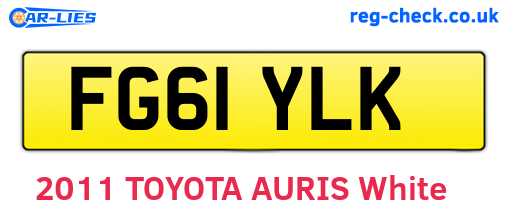 FG61YLK are the vehicle registration plates.