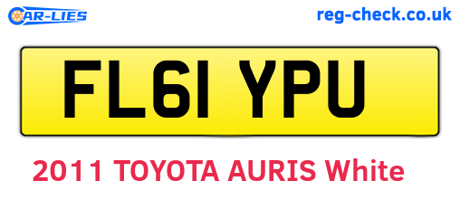 FL61YPU are the vehicle registration plates.