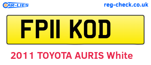 FP11KOD are the vehicle registration plates.