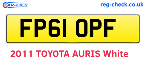 FP61OPF are the vehicle registration plates.
