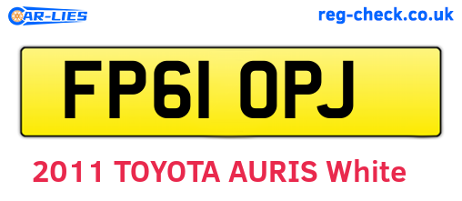 FP61OPJ are the vehicle registration plates.