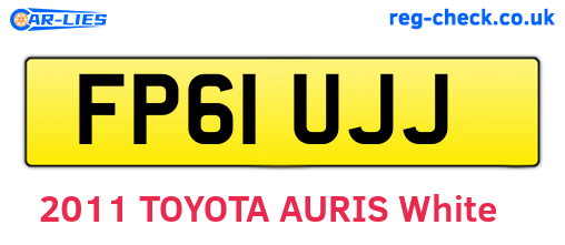 FP61UJJ are the vehicle registration plates.