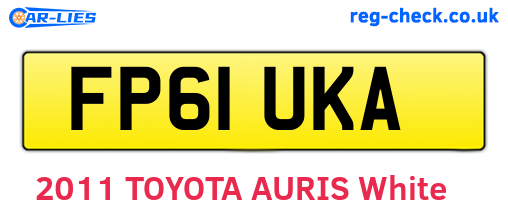 FP61UKA are the vehicle registration plates.
