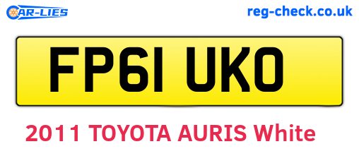 FP61UKO are the vehicle registration plates.