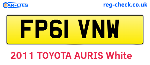 FP61VNW are the vehicle registration plates.
