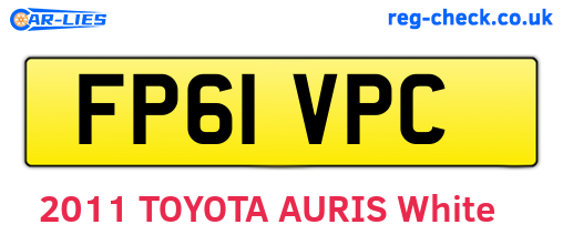 FP61VPC are the vehicle registration plates.