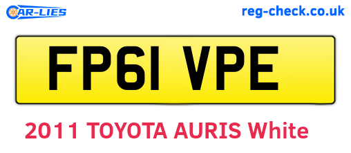 FP61VPE are the vehicle registration plates.