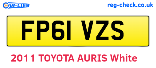 FP61VZS are the vehicle registration plates.