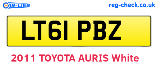 LT61PBZ are the vehicle registration plates.