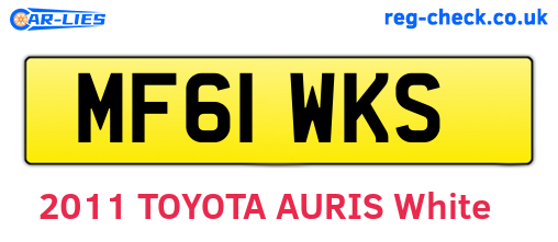 MF61WKS are the vehicle registration plates.