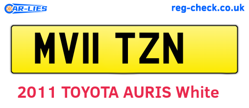 MV11TZN are the vehicle registration plates.