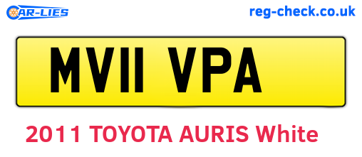 MV11VPA are the vehicle registration plates.