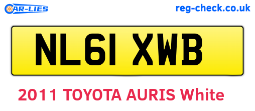NL61XWB are the vehicle registration plates.