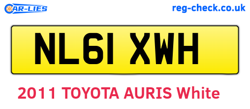 NL61XWH are the vehicle registration plates.