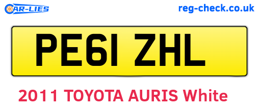 PE61ZHL are the vehicle registration plates.