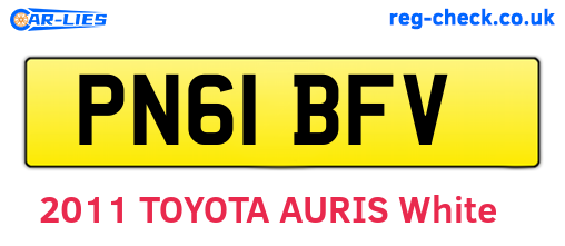 PN61BFV are the vehicle registration plates.