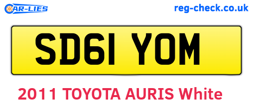 SD61YOM are the vehicle registration plates.