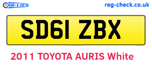 SD61ZBX are the vehicle registration plates.
