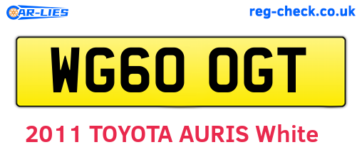 WG60OGT are the vehicle registration plates.