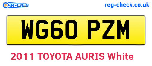 WG60PZM are the vehicle registration plates.