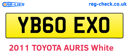YB60EXO are the vehicle registration plates.