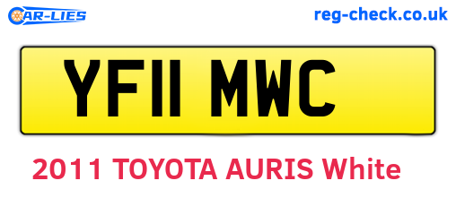 YF11MWC are the vehicle registration plates.
