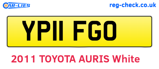 YP11FGO are the vehicle registration plates.