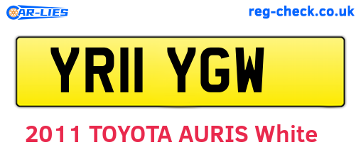 YR11YGW are the vehicle registration plates.