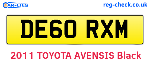 DE60RXM are the vehicle registration plates.