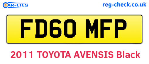 FD60MFP are the vehicle registration plates.