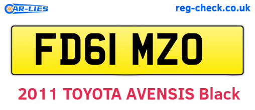 FD61MZO are the vehicle registration plates.