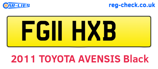 FG11HXB are the vehicle registration plates.