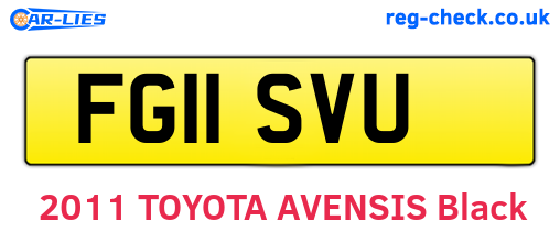 FG11SVU are the vehicle registration plates.