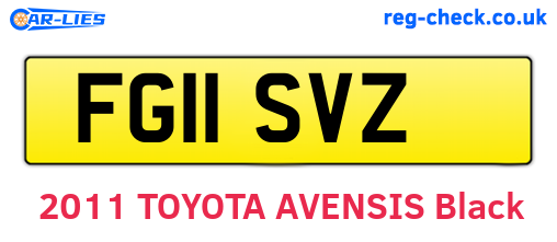 FG11SVZ are the vehicle registration plates.