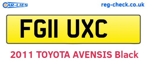 FG11UXC are the vehicle registration plates.